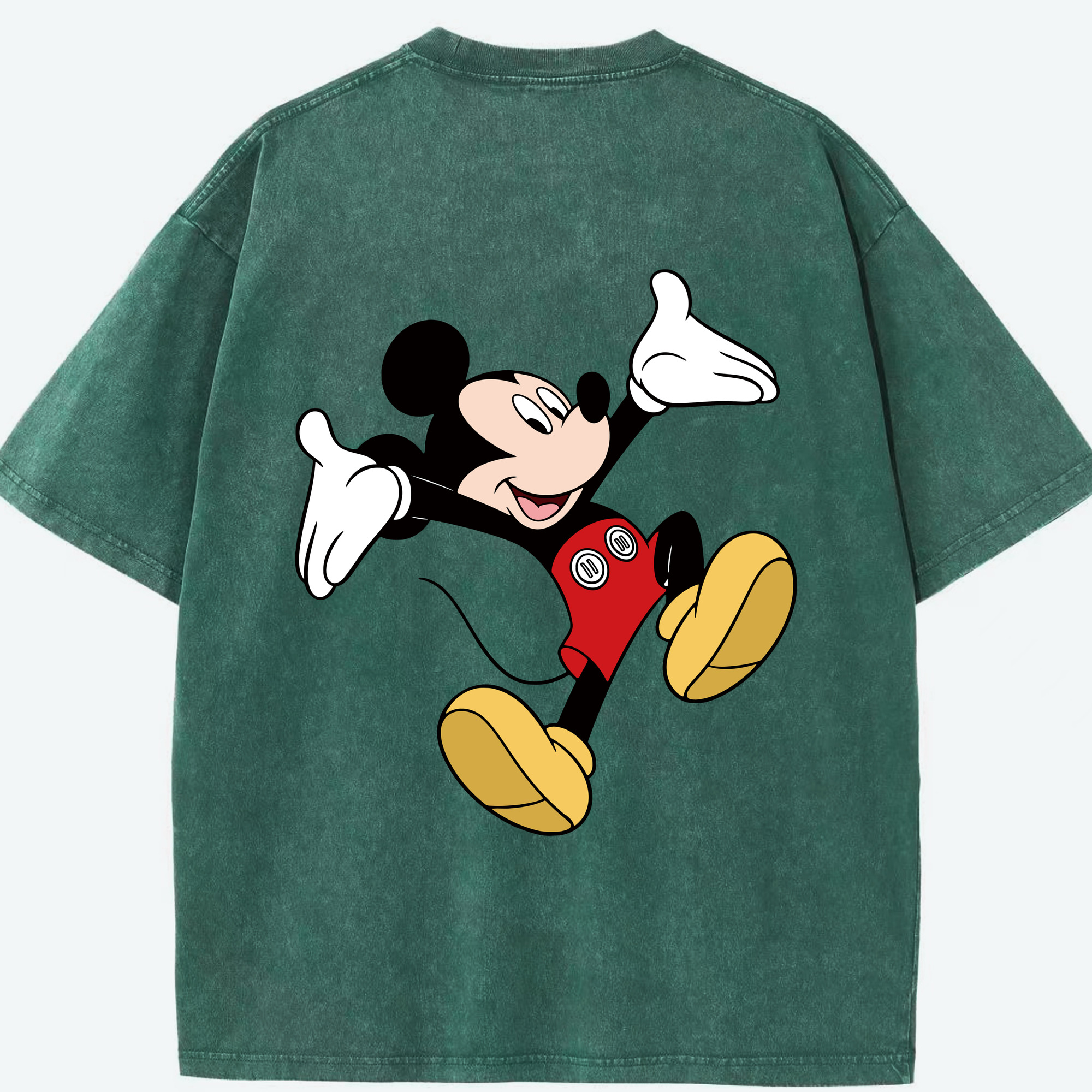 （画像用） ミッキーマウス Mickey Mouse 綿100% ヴィンテージ風 半袖Tシャツ（背面プリント）